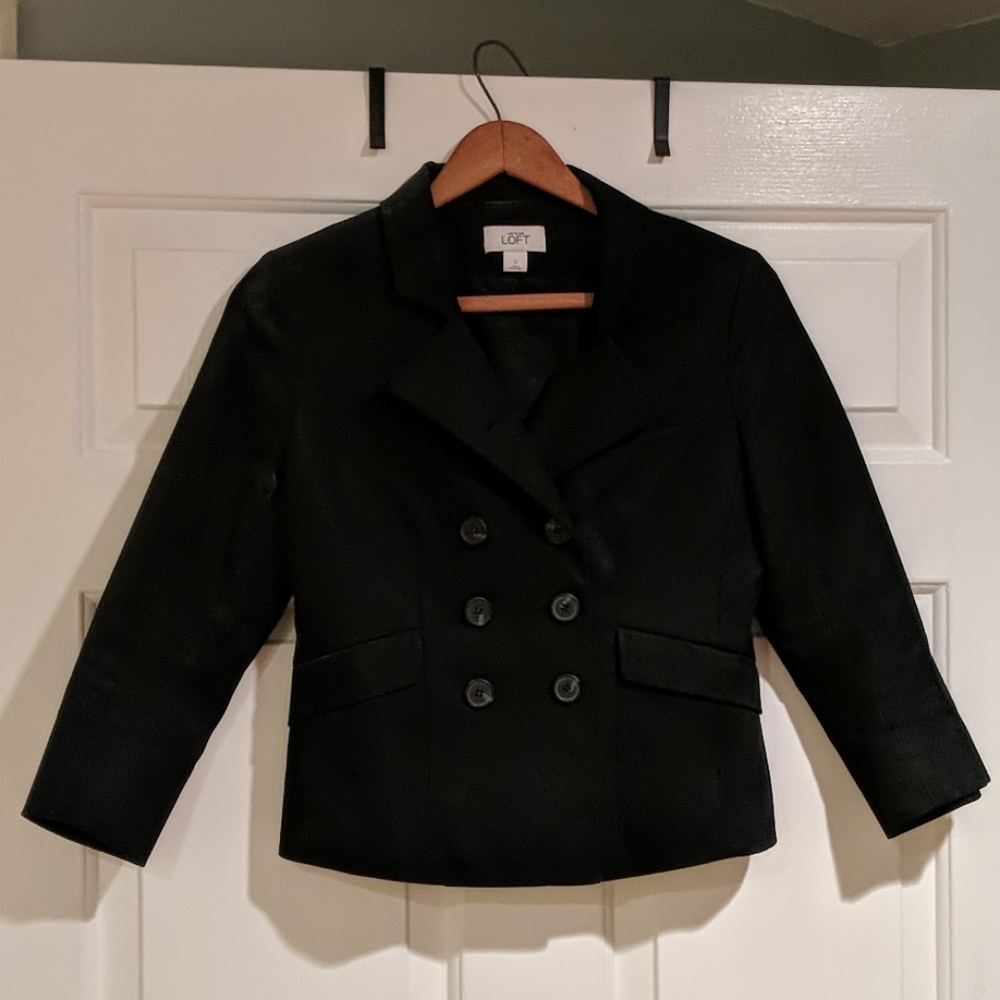Ann Taylor double breasted crop blazer